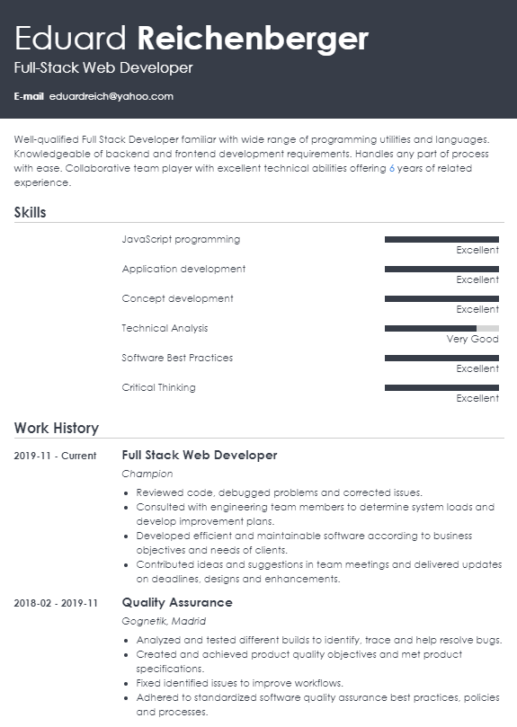 Software Engineer Intern Resume Example & Tips for 2024 Example for 2023 -  Rezi Ai